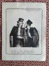 Gravure XXème Honoré Daumier Les Gens De Justice Avocats