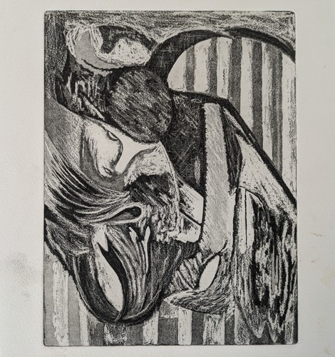 Lithographie personnage visage - lithographie,