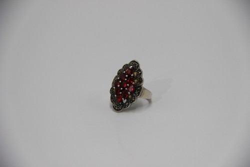 Bague argent marcassite - en,