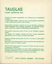 GLACE BISEAUTEE NEUVE PASSE VUE TAUGLAS POUR AGRANDISSEUR PHOTO DURST OTONEG 2