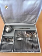 SUPERBE MENAGERE METAL ARGENTEE 84GR. COURONNE - ETAT COMME NEUF 37 PIECES  -