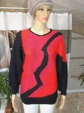 Magnifique pull  mohair -laine tricoté main fils ANNY BLATT  taille 40 com neuf