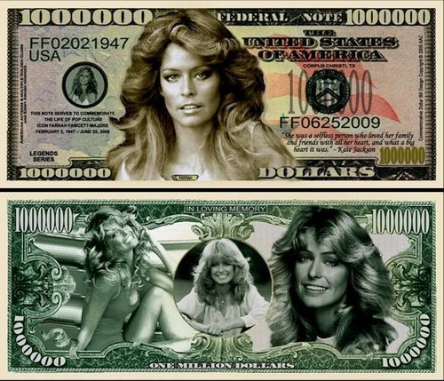 Farrah fawcett billet de - -,