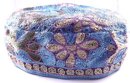 Kippa bleu bucharian - bleu, yarmulke