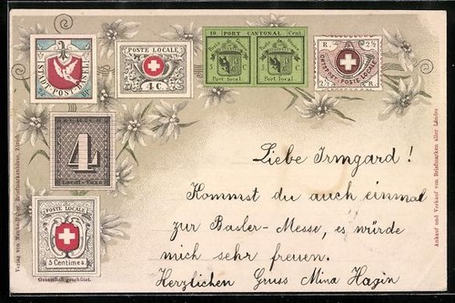 Timbres suisses entourés