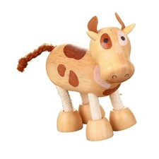 Vache flexible en bois, jouet