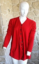 Gilet/cardigan rouge neuf taille XL angora + cachemire marque Terry Lane (sg)