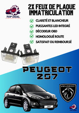2x Feux de plaque d'immatriculation LED Peugeot 207 de 2006 à 2013