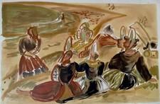 André PLANSON (1898-1981), lithographie Bretagne Borledenn curiosa