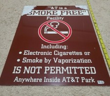 SAN FRANCISCO GIANTS NO SMOKING BALLPARK SIGN! MLB HOLO! 