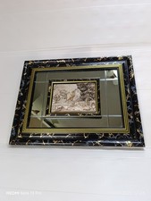 TABLEAU encadré miroir BAS-RELIEF ARGENT 925 Made In Italy 