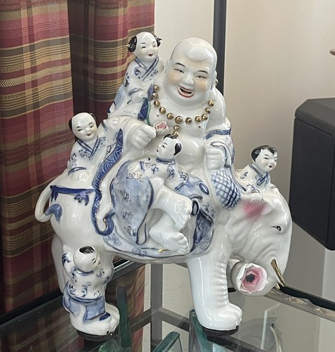 Bleu blanc happy bouddha sur - bouddha,