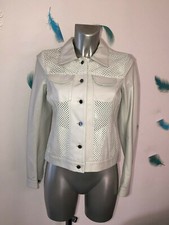 veste cuir de veau bicolore ajouré JEAN SEBASTIEN VASSAL taille M #590€