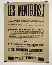 Les menteurs ! 1952 Affiche Originale Politique Presse	Après Guerre
