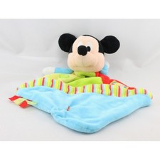 Doudou plat Mickey bleu vert