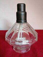 Ancien Brûleur en verre hexagonal à alcool et mèche Made in FRANCE