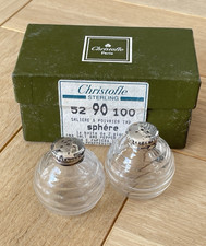 Salière / Poivrier CHRISTOFLE Modèle Sphère en Argent et cristal