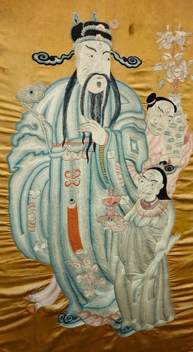 Ancien paravent chinois soie - ancien,