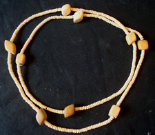 Ancien collier ethnique tribal perles en bois vintage baroque