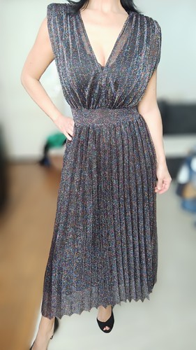 Robe plissée scintillante