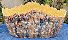 Belle jardinière ancienne en barbotine signé LA  GUILLOTIERE / Grand modèle