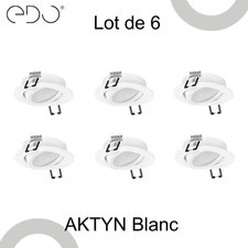 Spot encastrable de plafond EDO rond blanc AKTYN EDO SOLUTIONS lot de 6 pièces