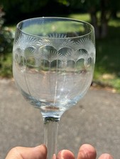 ?‍⬛  6 anciens verres à pied  Grand Format  décor gravé frise  TBE  3