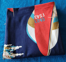 VINTAGE : 1 GRAND COUPON DE TISSU RIDEAU VOILIERROMANEX DE BOUSSAC 240 X 115 CM