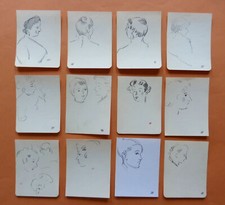ROBERT LEPELTIER (1913-1996) LOT DE 12 DESSINS PERSONNAGES/PORTRAITS FEMININS 8