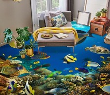 Petit poisson 3D 1736 sol peinture murale indécise image papier peint famille Allemagne Zoé