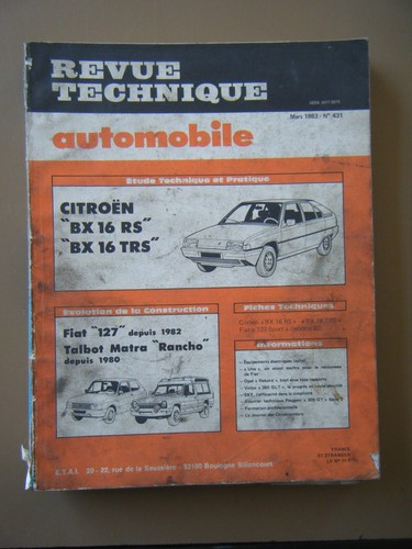 Revue technique citroen 16 - technique-citroen, bx-16