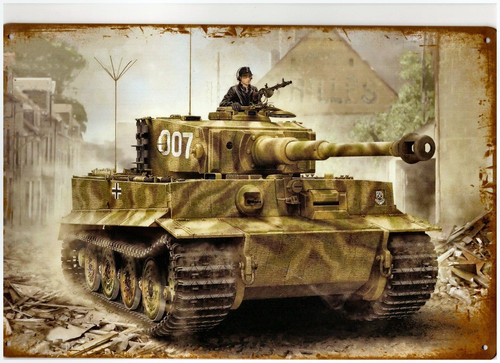 Plaque metal char - metal, panzer