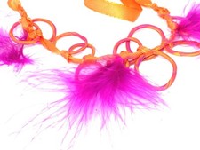 Collier Plumes Rose Fuchsia et