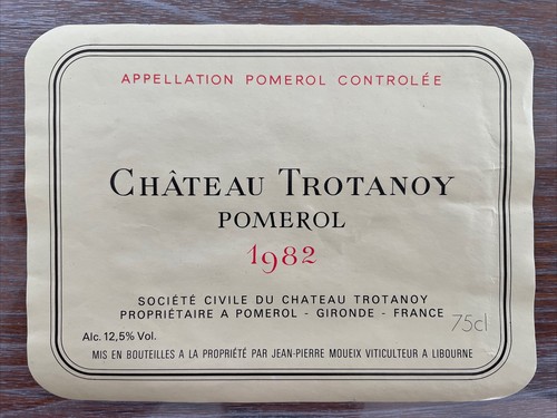 étiquette trotanoy 1982 - Étiquette,