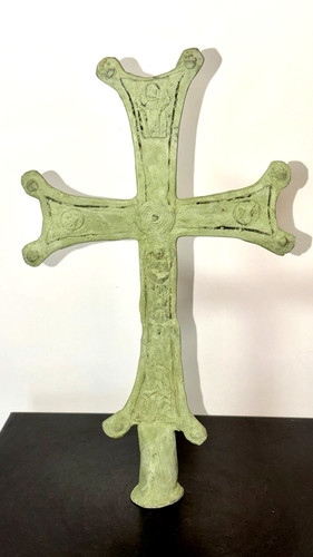 Croix copte votive bronze - croix,