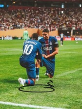 ousmane dembélé PSG FOOTBALL 20x15cm HAND SIGNED AUTOGRAFO autographed