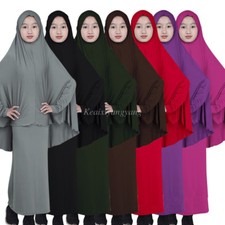 2pcs Muslim Child Abaya Kids