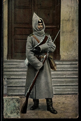 Carte postale fantassin russe