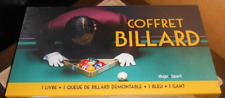 coffret BILLARD livre + queue démontable + bleu + gant, sous blister
