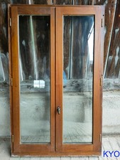 Fenêtre en bois massif 100x163cm, double vitrage, 2 battants - Très bon état