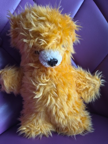 Ancienne peluche ours orange - ancienne,