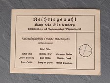 Rare Bulletin de Vote Allemand