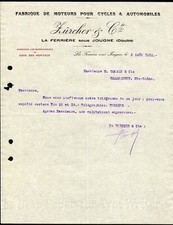 Facture 1912 ZURCHER & Cie