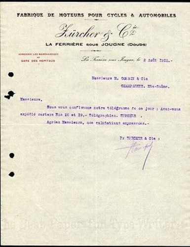 Facture 1912 zurcher - facture,