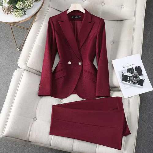 Tailleur femme rouge slim fit - rouge,