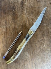 Rare Couteau De Poche Laguiole Géant Ancien Corne 