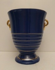 BLUE ANTIQUE ART DECO VASE BY