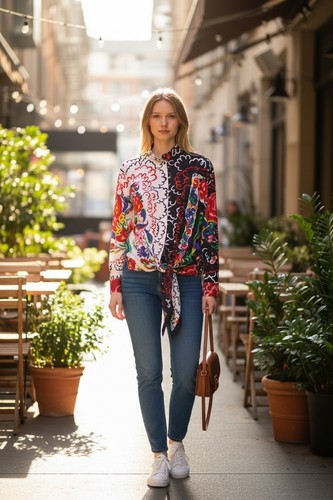 Chemise versace noue devant - chemise,