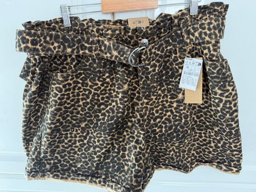 Short jean léopard taille - léopard,