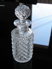 ART DECO - Flacon parfum - Verre Cristal  Val Saint Lambert Belgique  Haut 13 cm